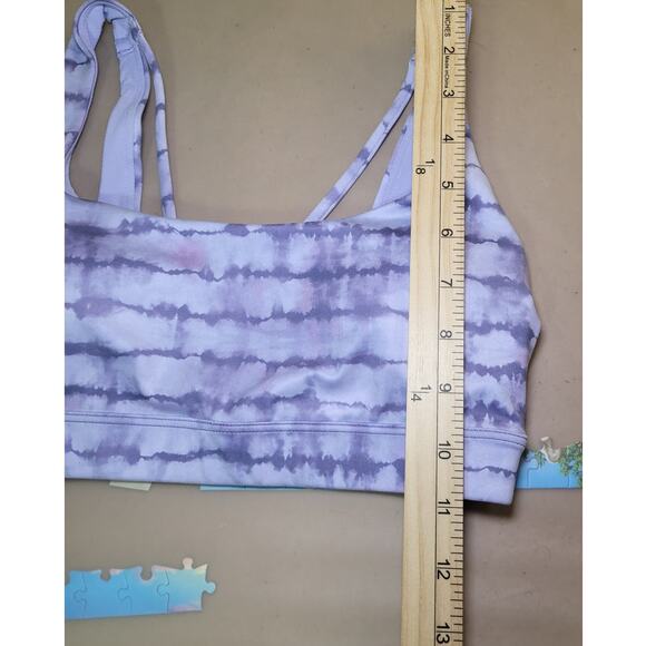 Athleta Exhale Sports Bra XS A-C Purple Tie-Dye Print Medium Support EUC - Picture 8 of 8